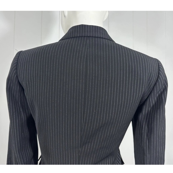 Tahari Arthur Levine Stripe Casual Black Blazer Jacket Career Women's Sz 4 Petit - Picture 5 of 9